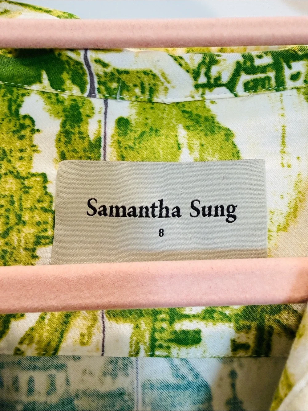 Samantha Sung Green and White Audrey Toile Midi Dress - Picture 3 of 3
